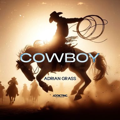 Ádrian Grass – “Cowboy” single artwork, Tech House / House release with a western neon vibe and club-ready groove.
